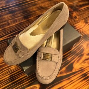 CHAPS‎ Womens Loafers Percy Size 7.5 Gray Slip On Low Block Heels